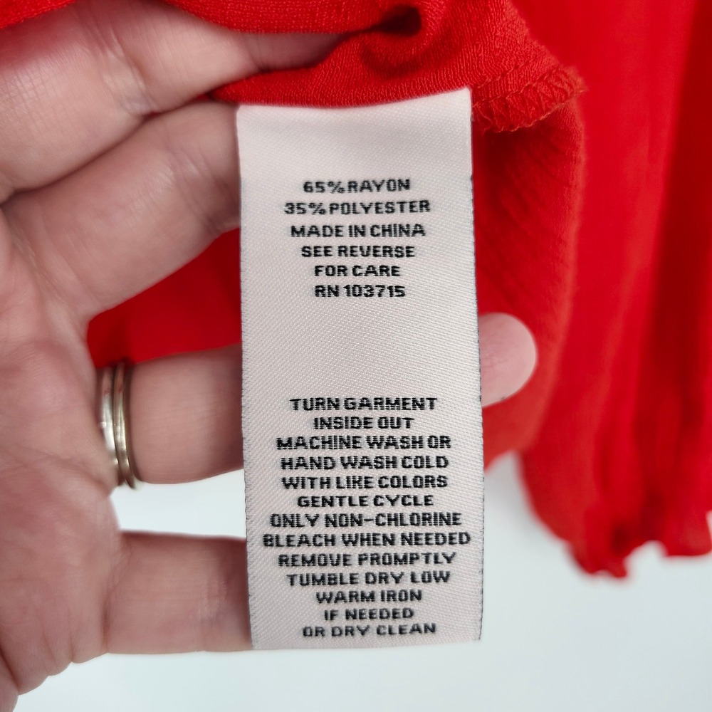 Nanette Lepore Bold Red Pintuck Blouse Top Womens Small Old Money Career Dressy - Picture 6 of 8